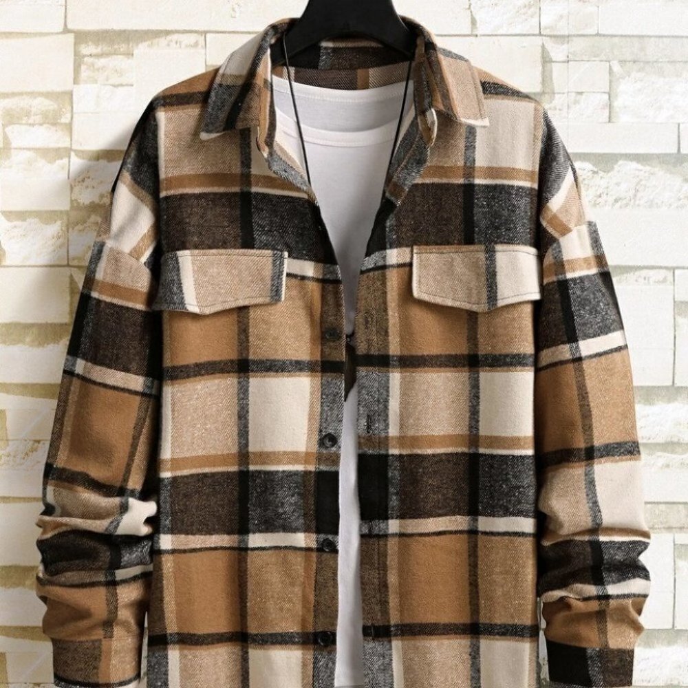 Brown Mens Shoulder Overcoat